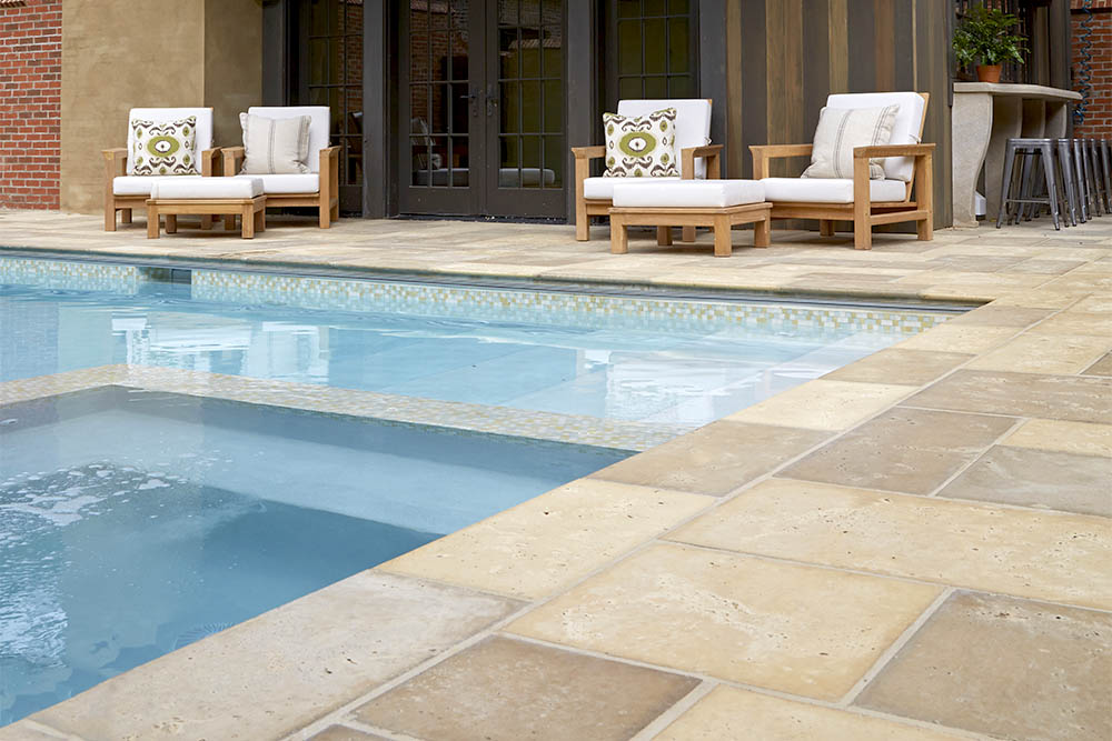 Exterior pavers beside pool