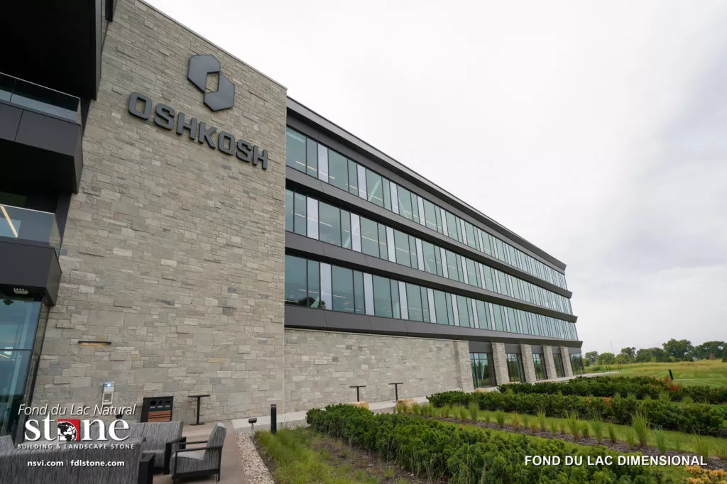 Stone exterior of Oshkosh building