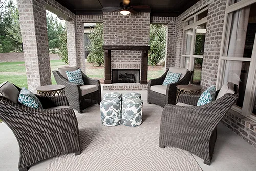 Porch created with grey Alabama Bricks