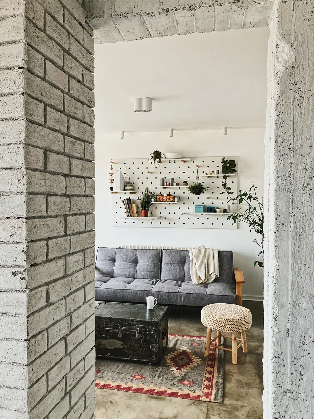 Interior with stylish grey bricks from Alabama Brick
